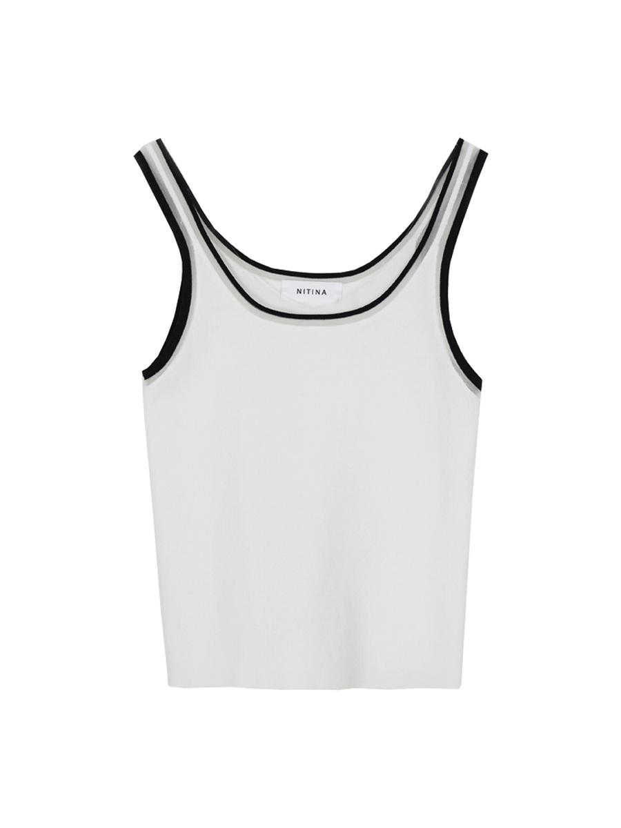 Nitina Deep U-Neck Knit Sleeveless Wh White/Free/Free
