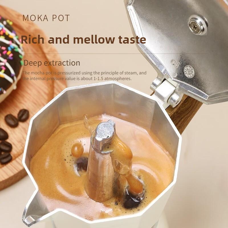 150ML/300ML Italian Espresso Extraction Utensils Household Brewing Coffee Device Portable Aluminum Mocha Pot