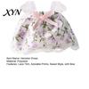 Photo Prop Hamster Clothes Cute Dress, Sweet Floral Heart Fruit Prints, Lace Trim Pet Dress Small Animal Costume with Bow, Animals Outfit for Squirrel