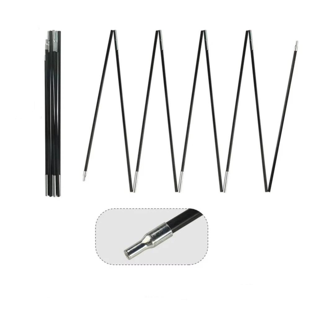 2Pcs Black Camping Tent Poles Fiberglass Tent Pole Replacement Kit Awning Setup