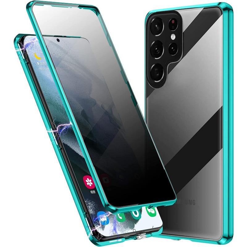 Geeignet für Samsung S25ultra Anti-Peeping Handyhülle Magneto 24 23 22 Doppelseitiges Glas Metall Magnetische Hülle