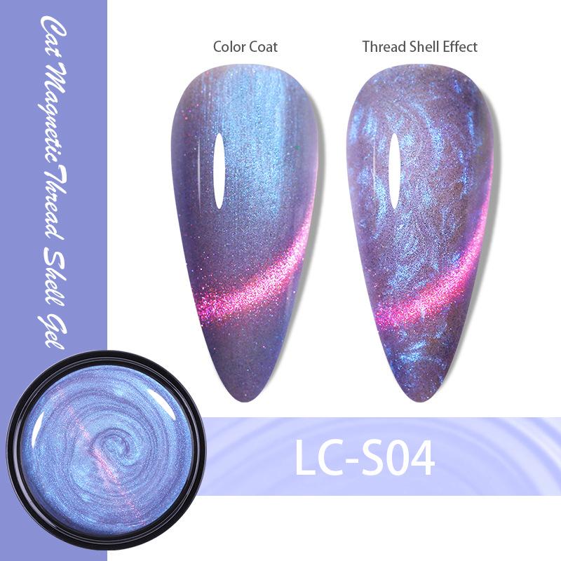 Aurora Threaded Cat'S Eye Nail Gel, Colorful Dream Nail Gel For Nail Salon