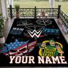 Custom Name WWE LOGO Crystal Velvet Floor Rug Personalized Text Soft Carpet Home Decor