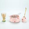 Matcha Whisk Set with Pink Heart Design, Matcha Set Includes Matcha Bowl, Matcha Whisk and Whisk Holder, Scoop, Sifter, Perfect