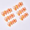 Maple Leaf Rhinestone Almond Nails (30pcs): 3D French Manicure with Wearable Glue-on Design for Autumn/Winter.