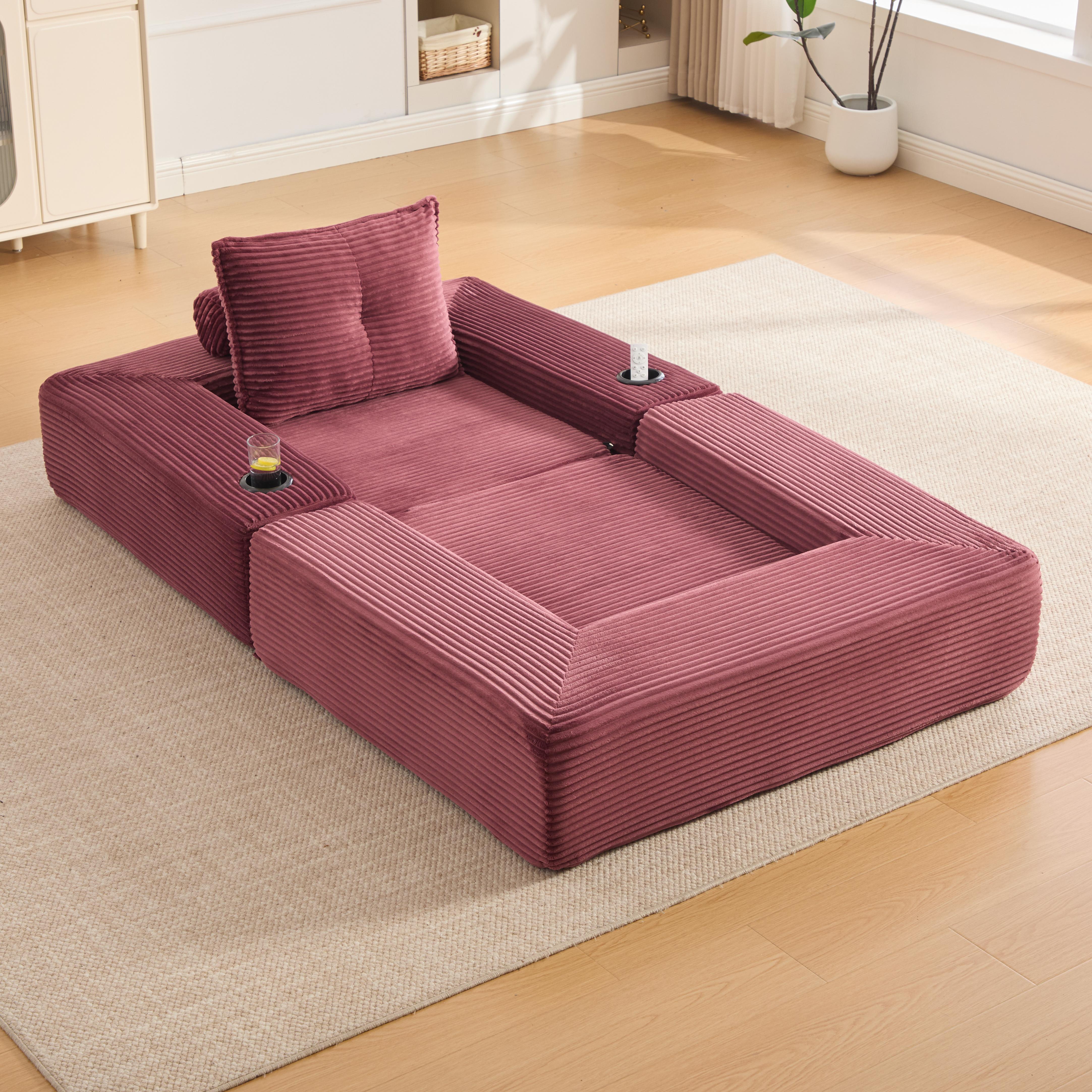 Corduroy Folding Sofa with foam &