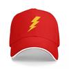 Lightning Bolt Logo Black Baseball Cap with Yellow Strike Design for Unisex and Women Casual Streetwear Fashion Accessory