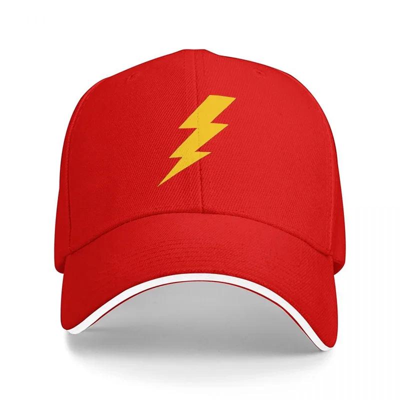 Lightning Bolt Logo Black Baseball Cap with Yellow Strike Design for Unisex and Women Casual Streetwear Fashion Accessory