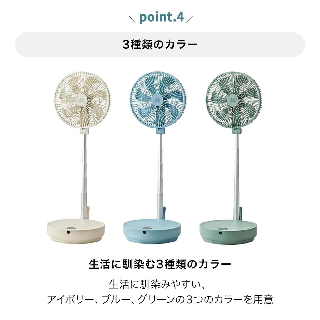 BRUNO DC Folding Floor Fan, Blue, BOE112-BL