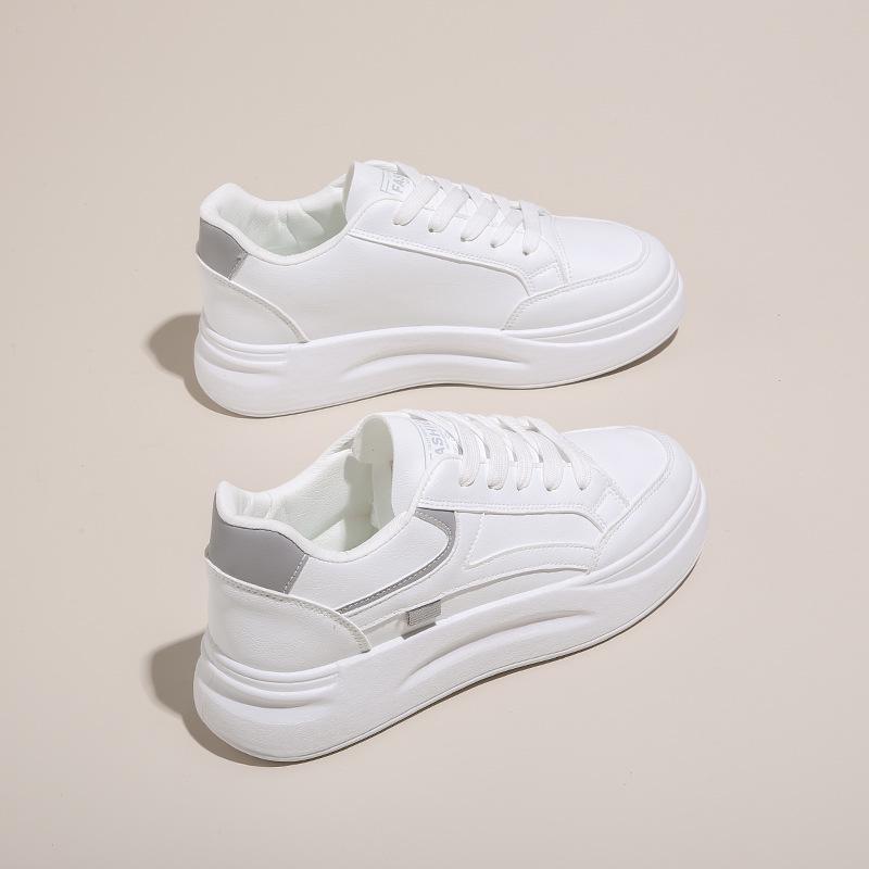 

2024 Women s White Korean Style Thick Sole Sneakers: Versatile Autumn Casual Shoes 39 сірий колір