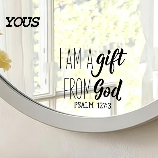 Removable Glass Decor for Home Inspirational Quote Decals Mirror, Motivational Saying Affirmation Stickers, Waterproof Static Cling Mirror Stickers
