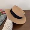 French flat-top sunshade straw hat women's summer new sunscreen hat beach hat seaside vacation photo sun hat
