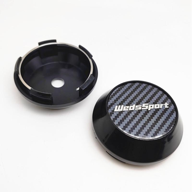 4pcs 65mm WedsSport Wheel Center Caps Hub Weds Sport Logo Emblem Badge Rims Cover Car Styling Accessories
