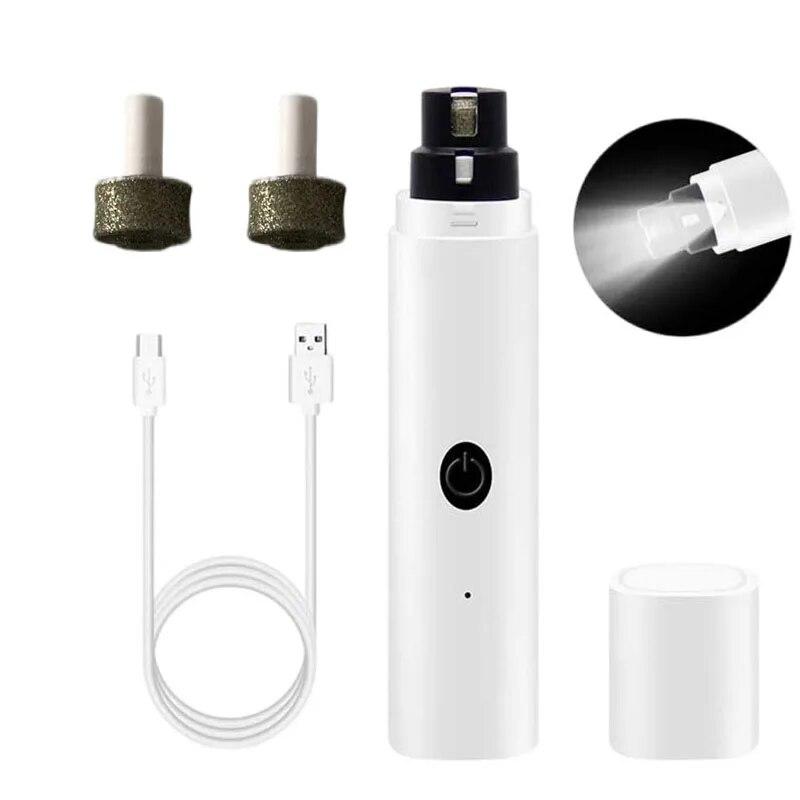 Dog Nail Grinder for Small Large Dogs Nail Clippers LED Light Pet Cat Paws Nail Cutter USB Rechargeable Pet Grooming Supplies