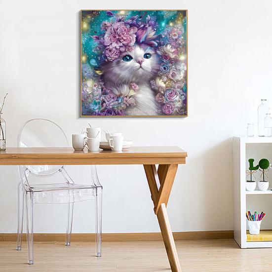 1 Set 5D Rhinestone Animal Painting Kit Easy DIY with Sticky Background Includes Tools Accessories Rhinestone Drawing