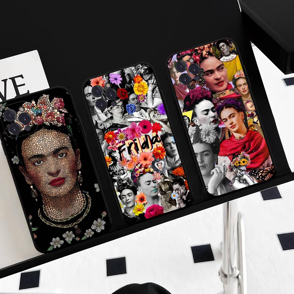 Fashion F-Frida K-KahlosS Silicone Anime Black Case For Iphone 17 Air 16 15 14 13 12 11 Pro Max Plus Basic