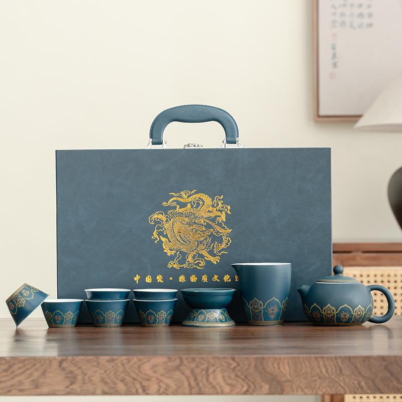 Opening festival complete set of ceramic practical ancient rhyme tea set