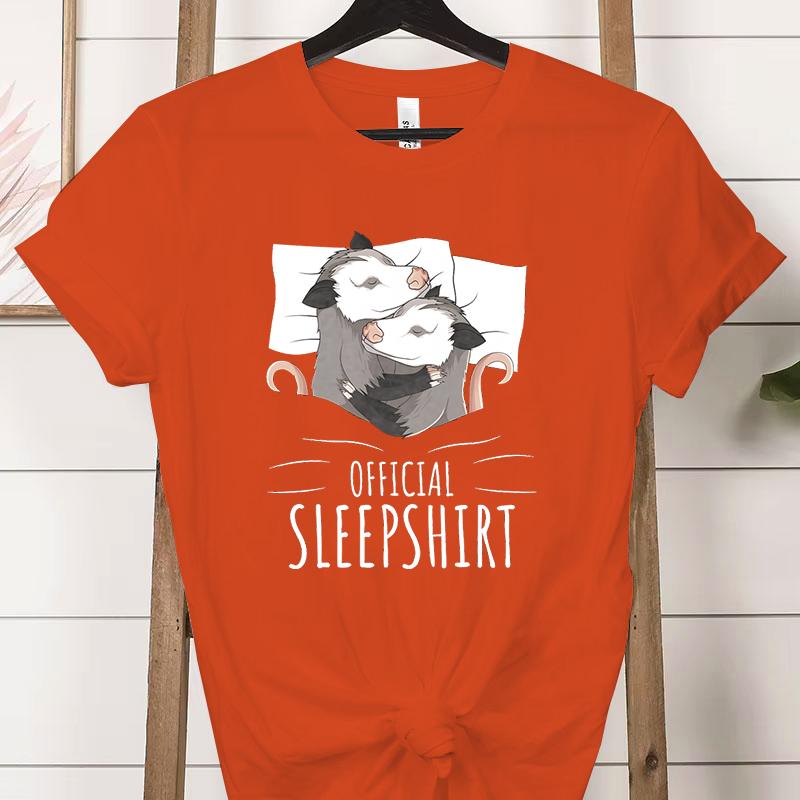 Opossum Official Sleepshirt Graphic T Shirts Women Cute Possum Lover Gift Fashion Casual Tshirt Sleeping Possum Classic Tops