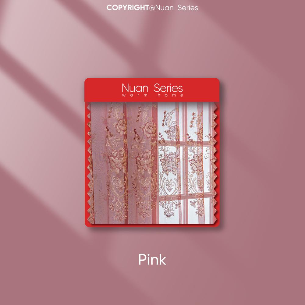 1ks Nuan Series Nordic Modern Style Vyšívaný Jemný Průsvitný Tylový Závěs Do Obývacího Pokoje Ložnice Okno Dekorace Domácí Dekorace