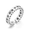 Adjustable Open Ring Men Women Vintage Star Geometric Design Plated Copper Unisex Fashion Jewelry