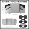 Sunglasses Holder For Car Visor Vegan Leather Glasses Case With Clip Automotive Interior Visor Accessories
