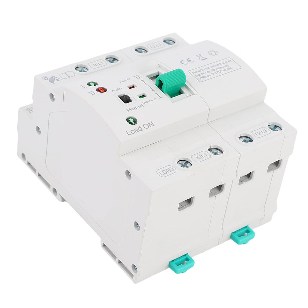   ATS Automatic Manual Transfer   4P 80A Home Generator Dual Auto Selector DIN Rail Mount for PZ30 Distribution Box Super Thin PV Type