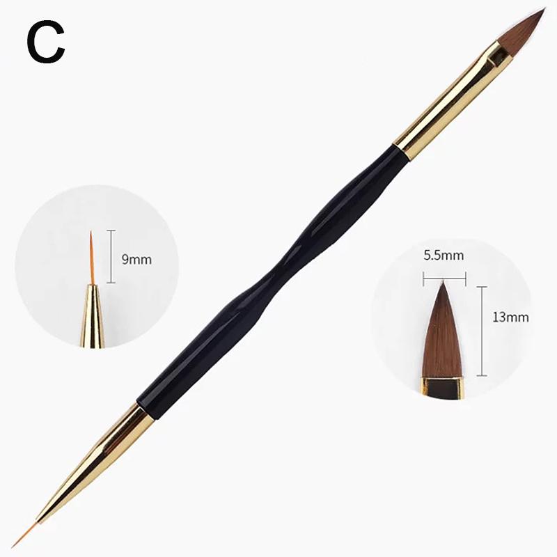 French Stripe Nail Art Liner Brush Set Tips Ultra-tynne linje tegnepenn Dual End UV Gel Malebørster Manikyrverktøy