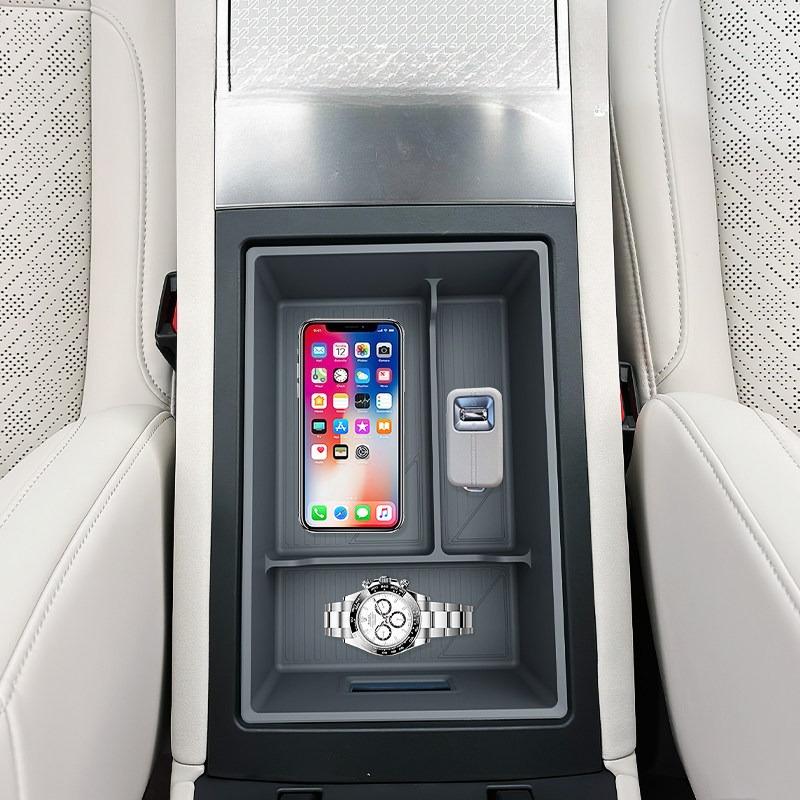For ZEEKR 7X 2026 Car Armrest Compartment Storage Box Silicone Car Central Control Storage Box Auto Interior Accessories