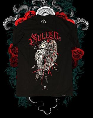 Mürrisch Pin Up Punk Streetbike Gothic Americana Tattoo Kunst s T-Shirt GEQUÄLT Unisex Shirt Baumwolle Oversize Große Größe
