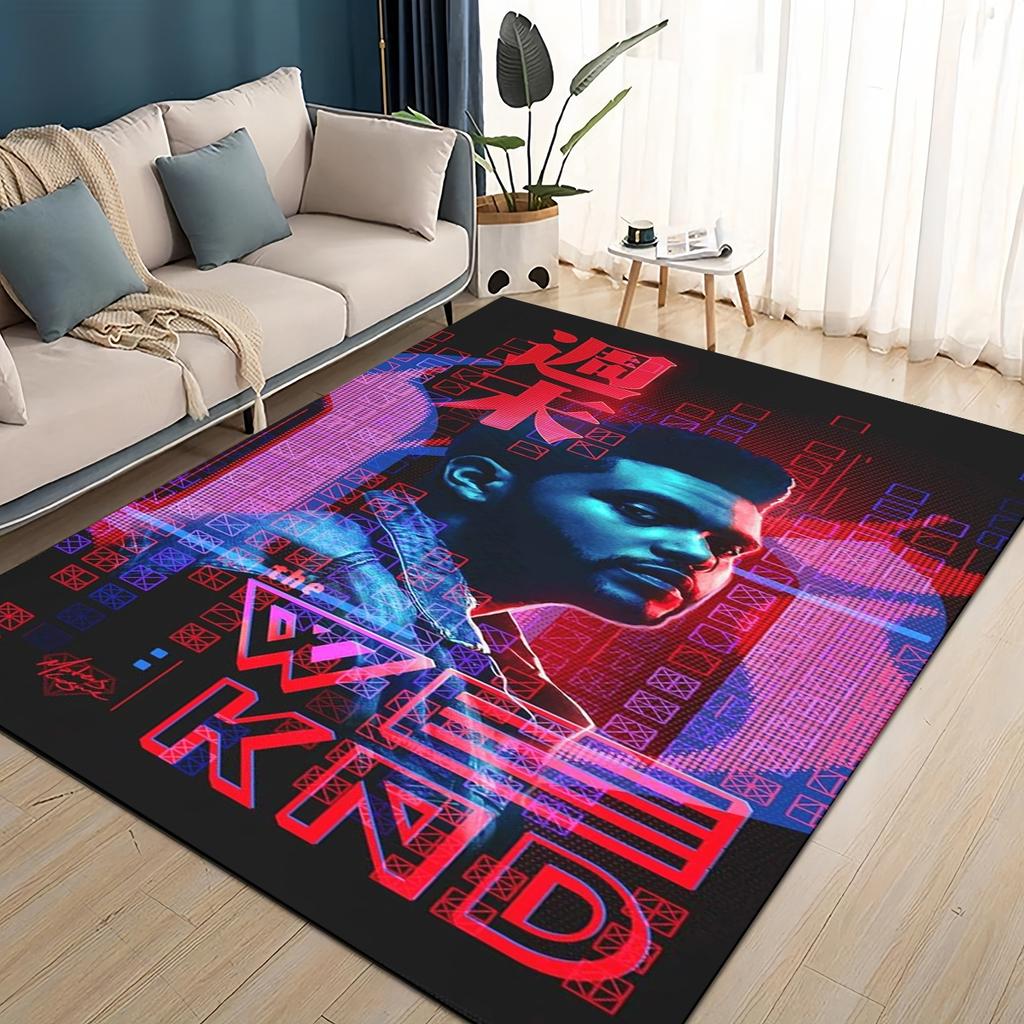 3D The Weeknd X.O R&B Singer Carpet Rug for Living Room Bedroom Home Sofa Decoration,kids Play Non-slip Floor Mat Christmas Gift