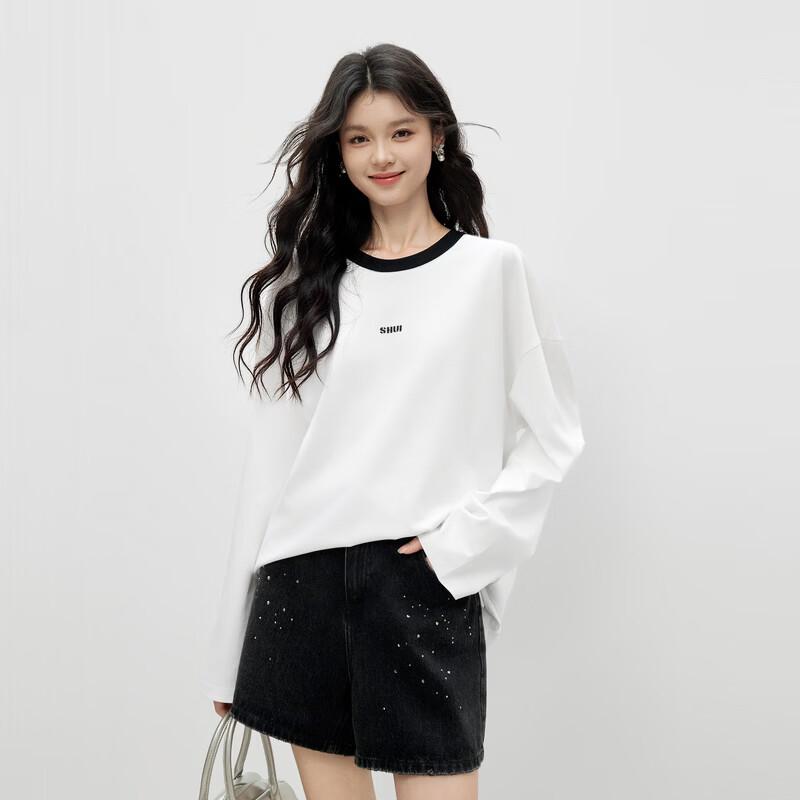Women s Letter Print H-Shape T-Shirt S