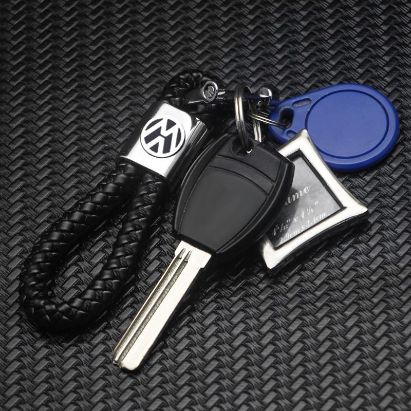 Luxury Leather Car Logo Keychain New Metal/Leather Car Styling Keychain For VW Jetta Golf Passat Touran Polo Key Accessories Nq5