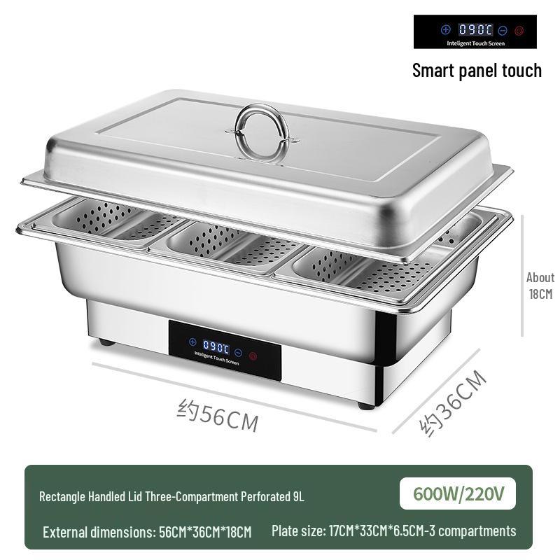 Stainless Steel Self-Serve Buffet Warmer with Transparent Flip-Top for Restaurants & Hotels