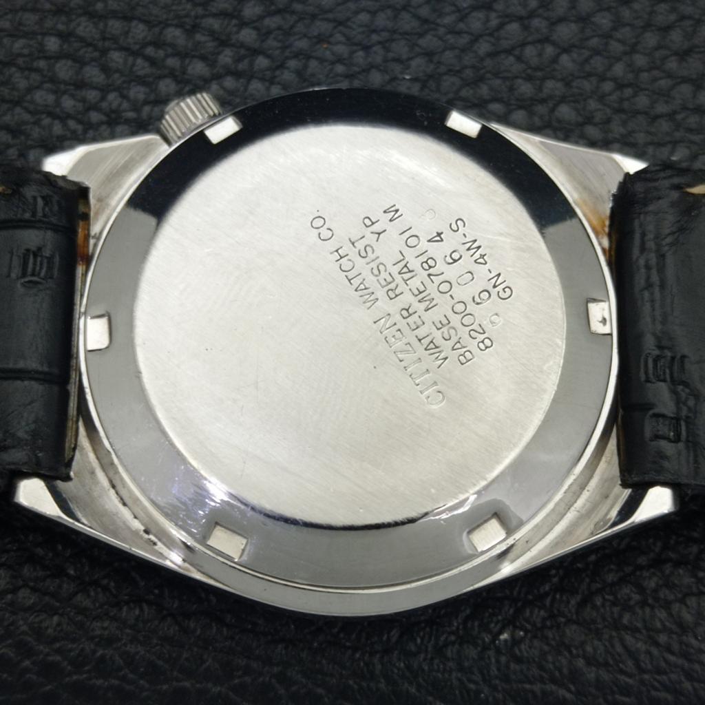 JAPAN VINTAGE CITIZEN AUTOMATIC 8200 MENS BLACK COLOR DIAL WATCH A500267-2 R151b-a500267