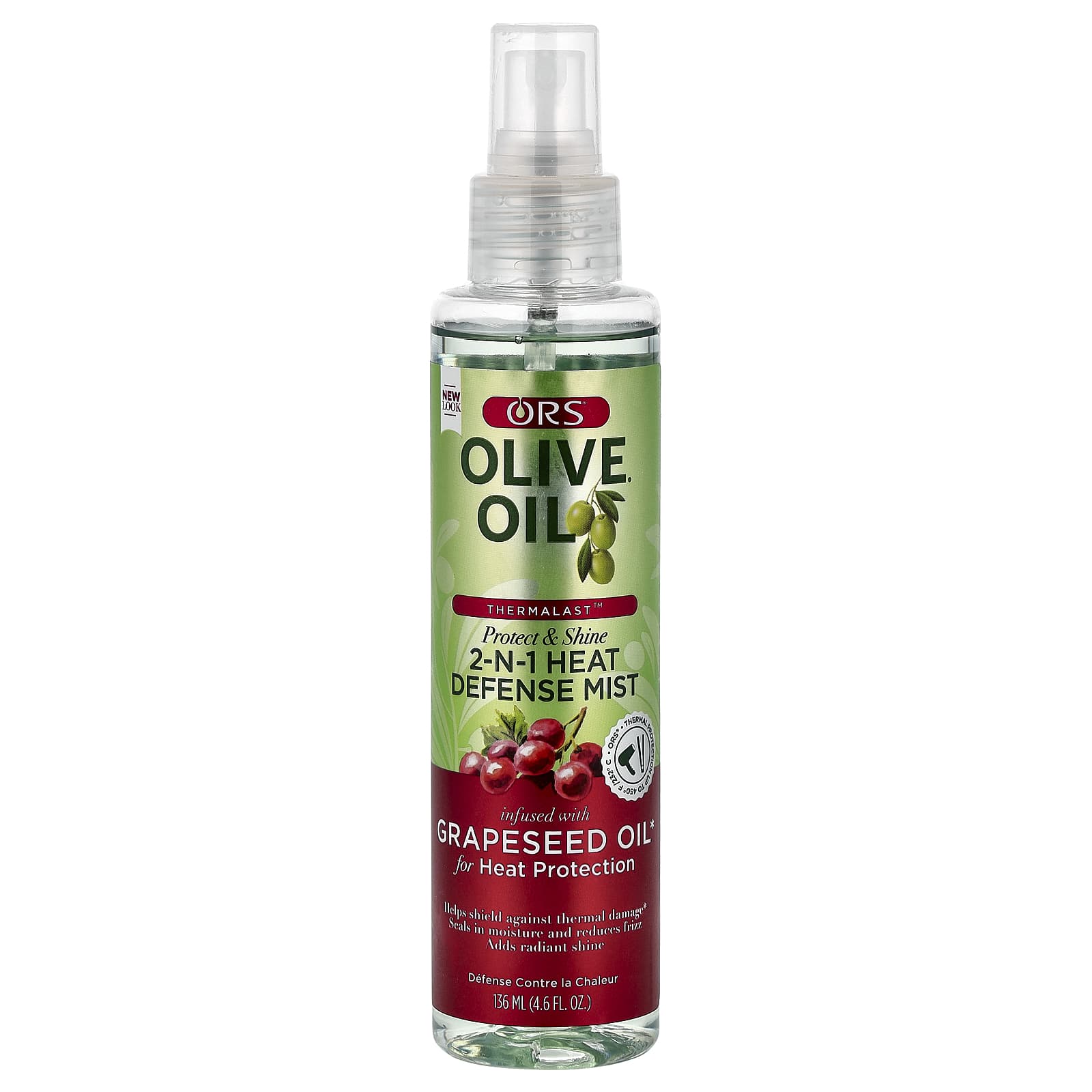 ORS, Olive Oil™, Thermalast™, 2-N-1 Heat Defense Mist, 4.6 fl oz (136 ml)