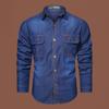 Herfst Denim Lange Mouw Overhemd Heren Casual Katoen Gewassen Heren Denim Overhemd