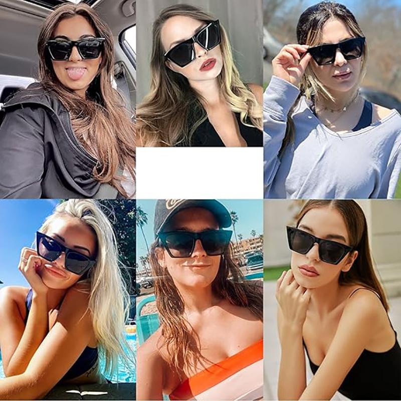 Fashion Square Sonnenbrille Herren Damen Übergroße Cat Eye Sonnenbrille Klassische Outdoorbrille