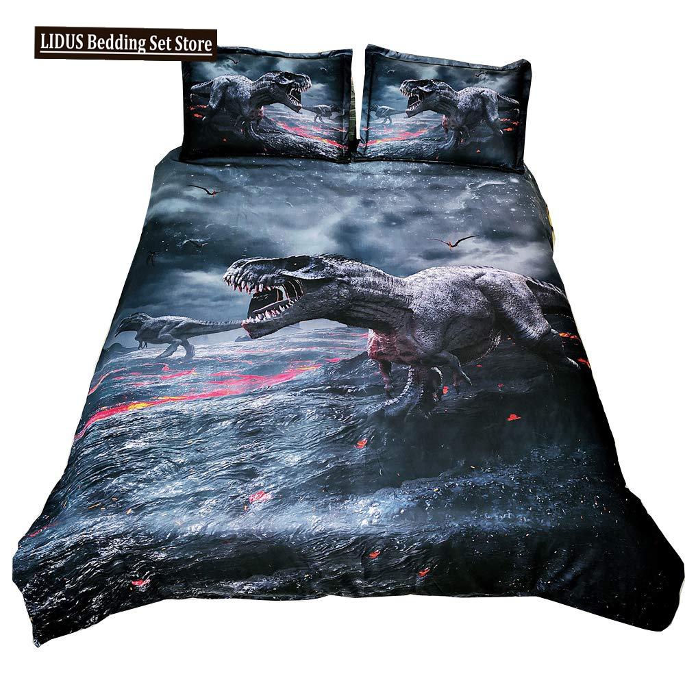 3D Dinosaur Duvet Cover Set Queen Size For Boys Dinosaur Bedding Set T-Rex Dinosaur Comforter Cover Bed Set Home Decor For Teens