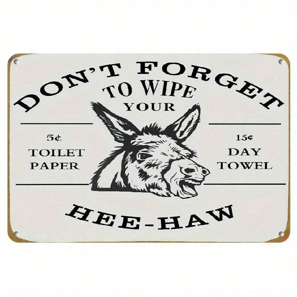 DONCEE Забавная западная ослица Металлическая табличка  Мне нужно ПОПИСАТЬ  Новинка Держатель для туалетной бумаги Настенный декор для фермерской ванной комнаты Рустик Винтаж