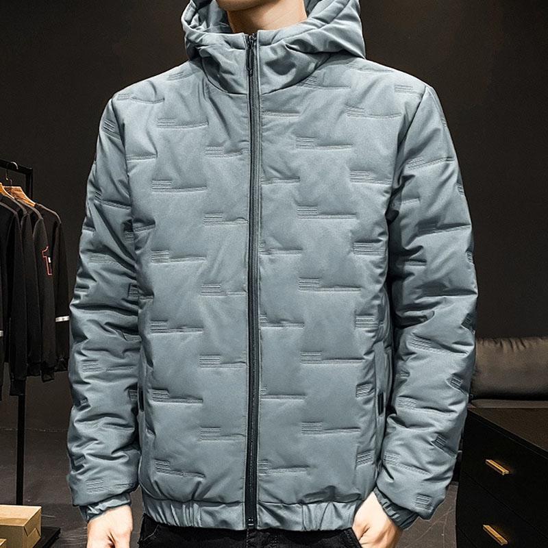 Giacca in cotone caldo autunno e inverno da uomo nuova Giacca antivento con cerniera e cappuccio alla moda Giacca da uomo casual in cotone addensato da neve Taglie forti S-5XL