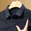 Men's Woodpecker Two-Piece Sweater Shirt, Plus Velvet, Thick Knitwear for Autumn/Winter.