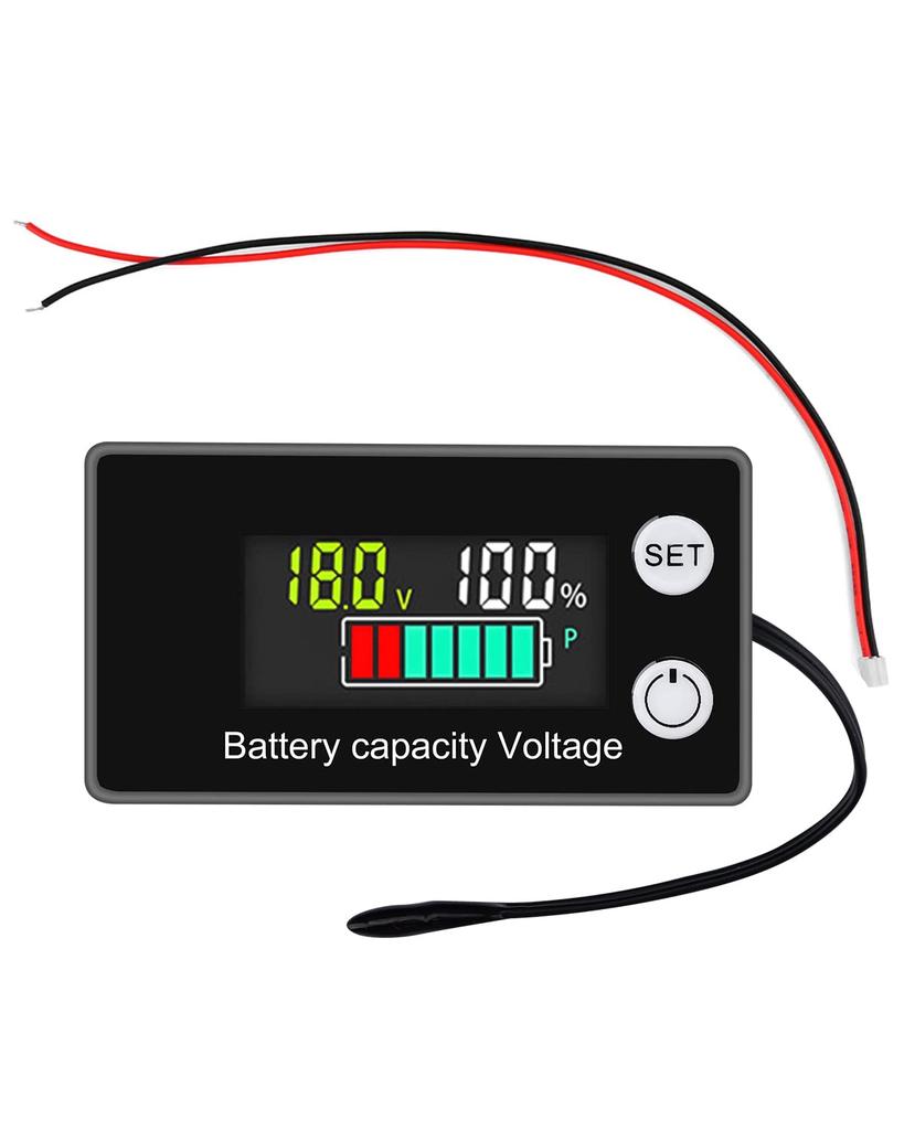 DiyStudio Digital Voltmeter Battery Meter with Alarm Temperature Battery Level