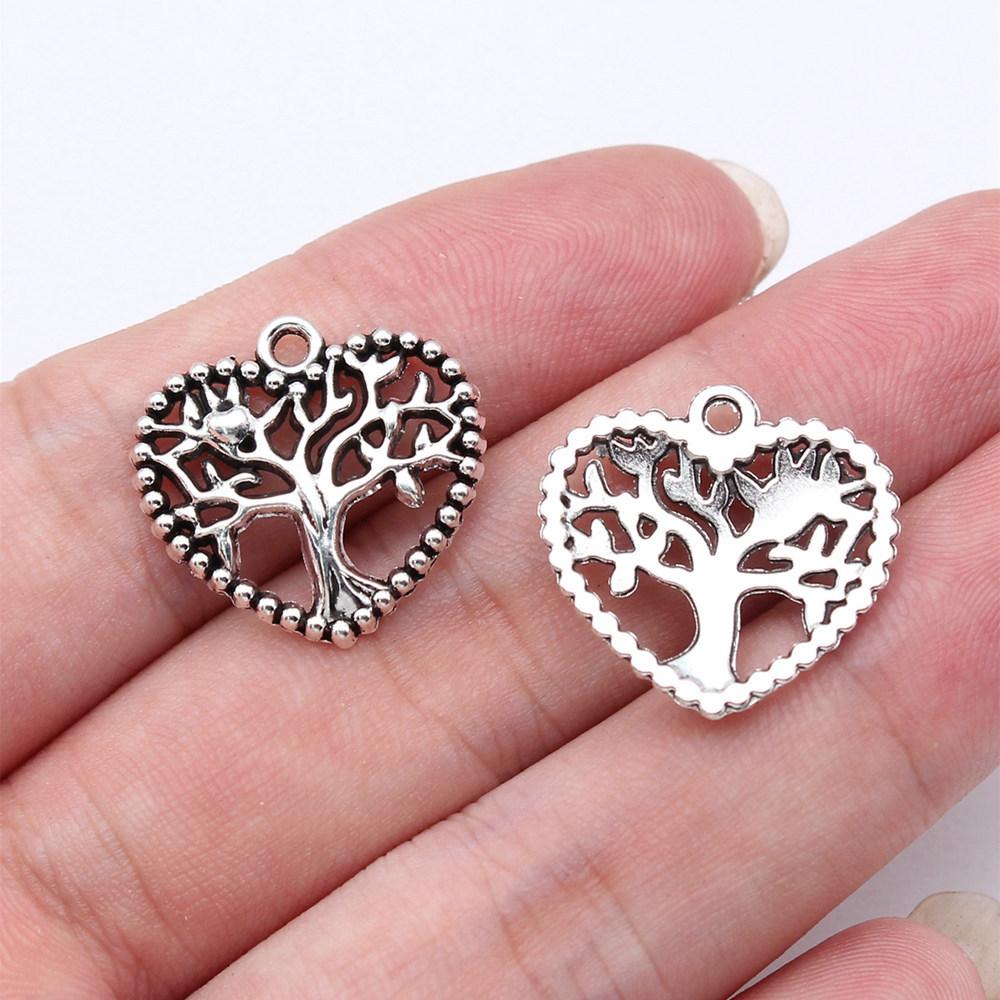 Charms Round Tree Of Life Pendants Vintage Jewelry Supplies QC109