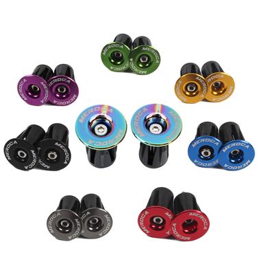 1 Pair Mountain Road Bike Handlebar End Plugs Color Aluminum Alloy Handle Bar End BMX MTB Bike Grip Cover Bicycle Accessories