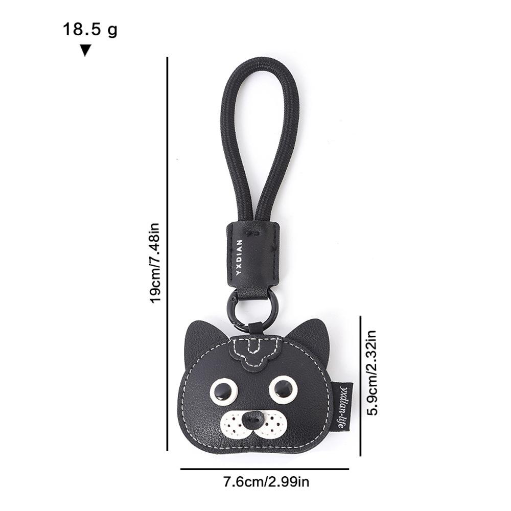 Lovely Puppy Key Chains Durable Strap High Quality PU Cartoon Dog Pendants Woman's Handbag Ornaments