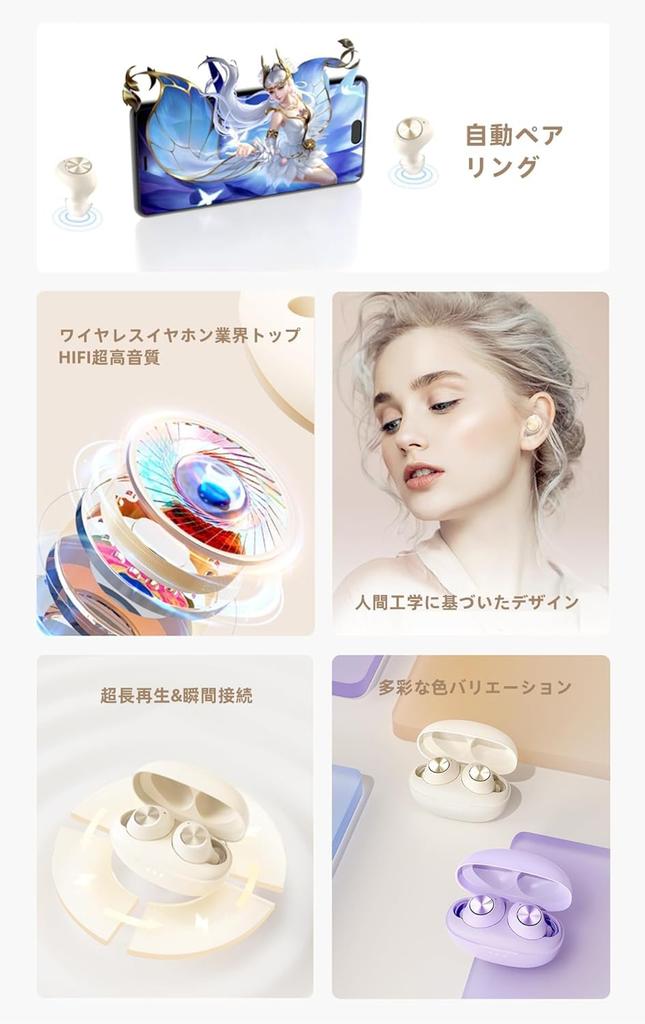Bluetooth Wireless Earbuds Bluetooth Automatic Instant HiFi Deep Bass Sound Comfortable Up to 60 Hours of Fast ENC Noise Fully Volume Binaural or