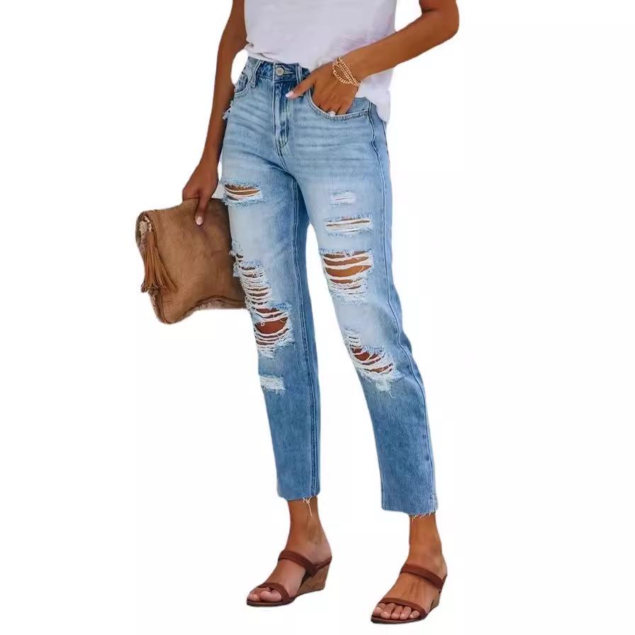 Women's Autumn/Winter Ripped Slimming Denim Pants
