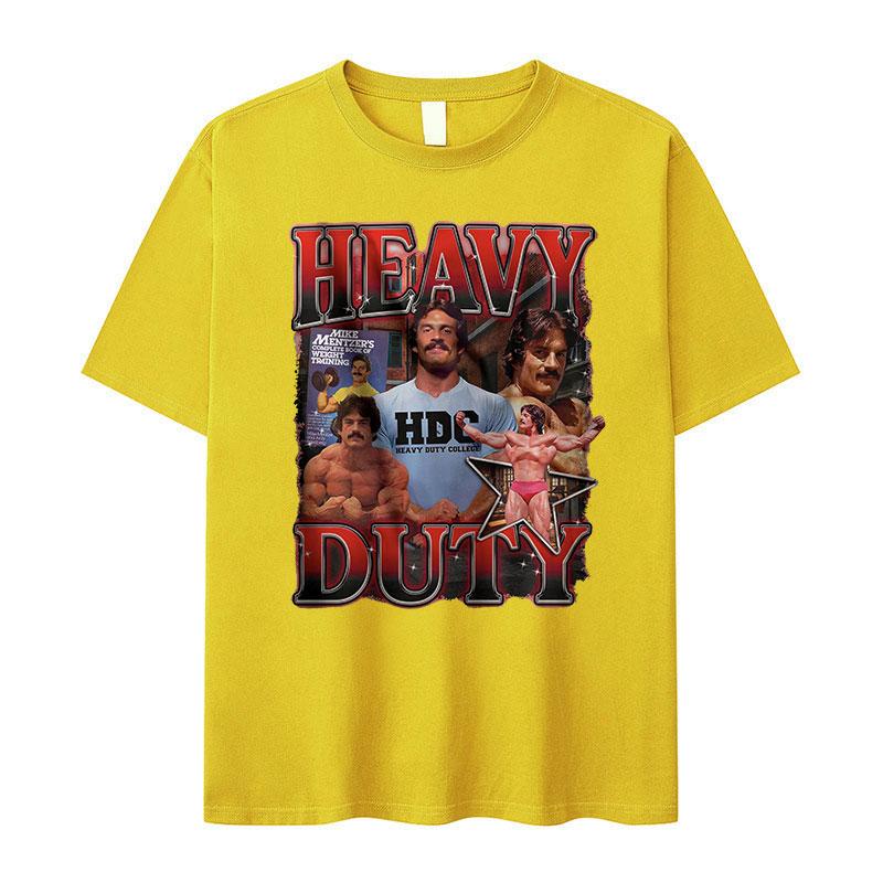 Heavy Duty Mike Mentzer Graphic T Shirt Bodybuilders Retro Fashion Short Sleeve T-shirts Men's Clothing Oversized Cotton T-shirt