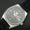 REFURBISHED AUTOMATIC SEIKO 5 MENS WATCH JAPAN MADE BLACK DIAL CUSTOM A440053-2 QV90-a440053