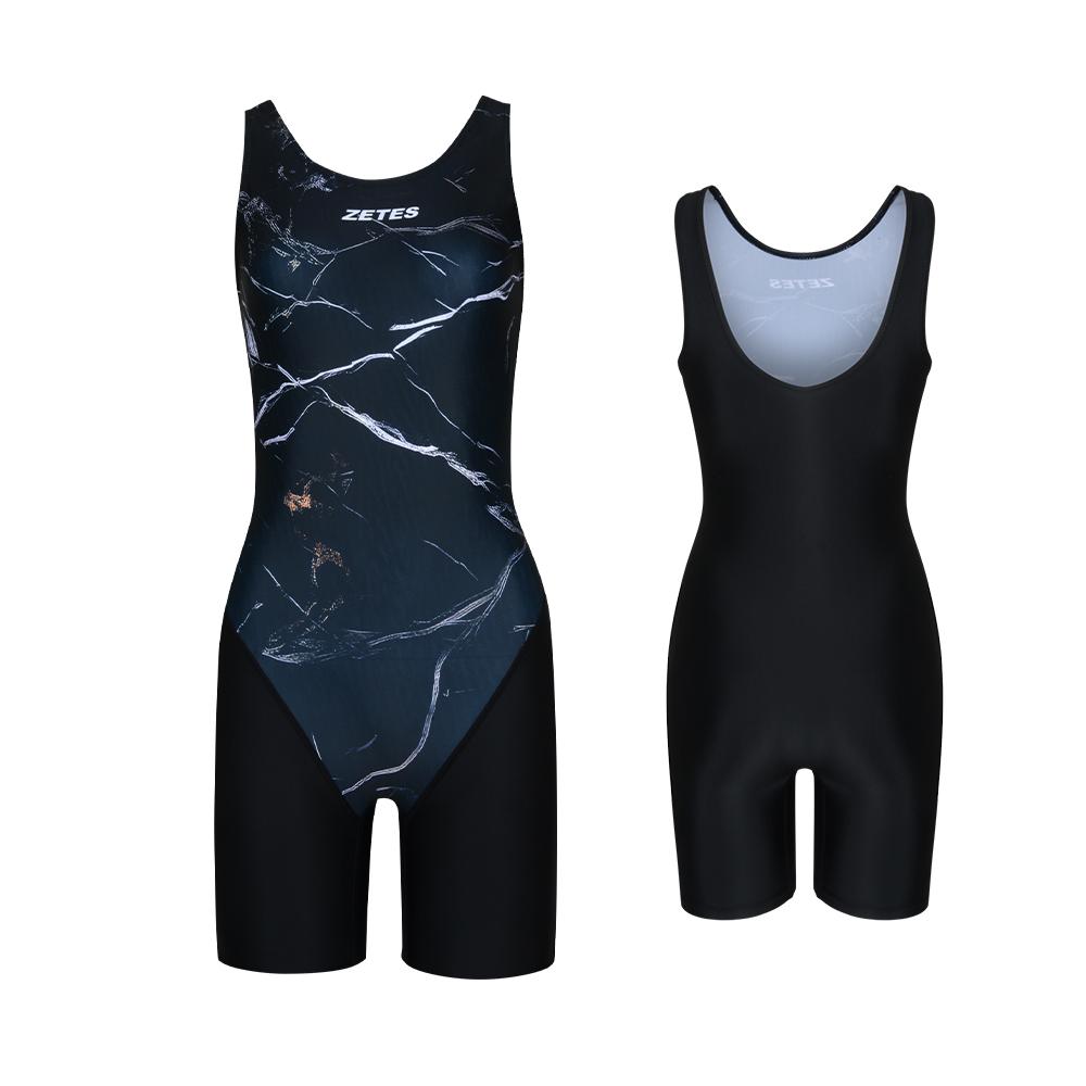 Jeteseu Women'S Aqua Dt 3-Part Half-Body Indoor Swimsuit Thunder L_9A4311
